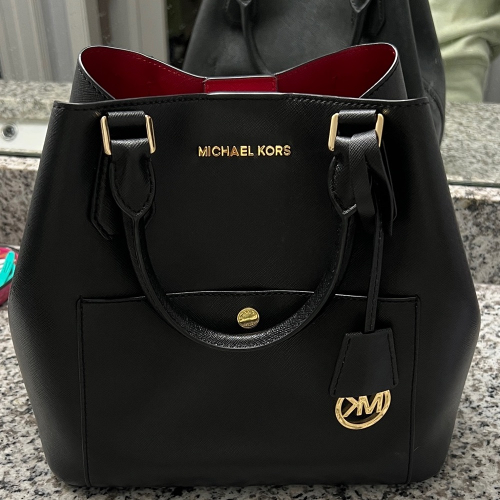 Michael Kors Black and Gold Tote